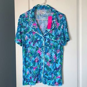 Lilly Pulitzer womens Pj Knit Short Sleeve Button-up Top